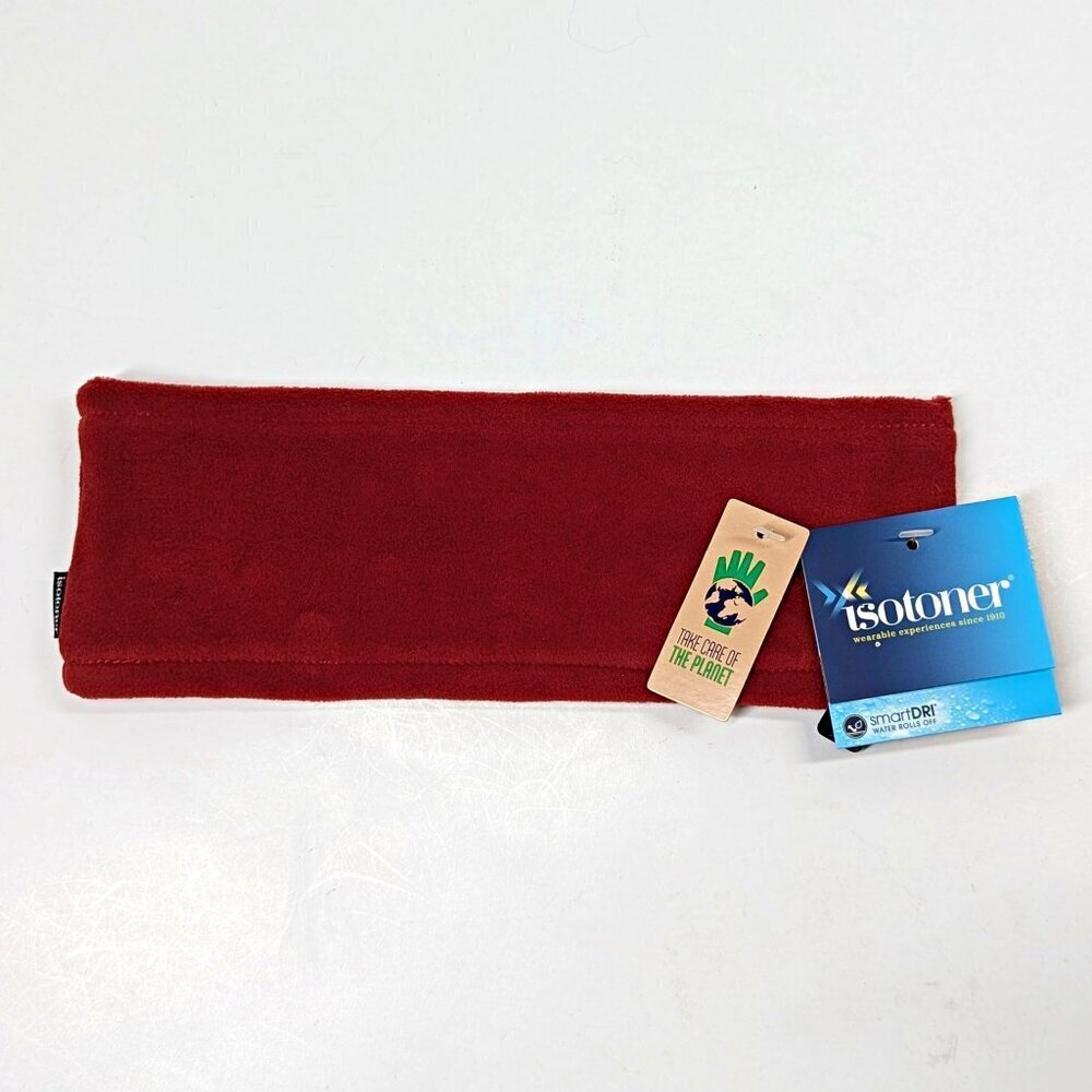 Isotoner Women's Fleece Water Repellent Headband Red Chili O/S (MSRP $22)